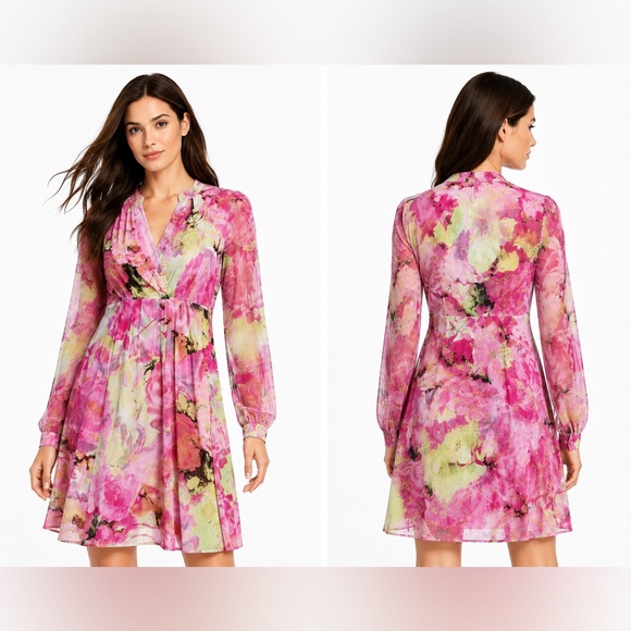 BCBGMaxAzria Dresses & Skirts - BCBGMAXAZRIA Secret Garden Floral A-Line Dress NWT BC33167D Mesh Small Light